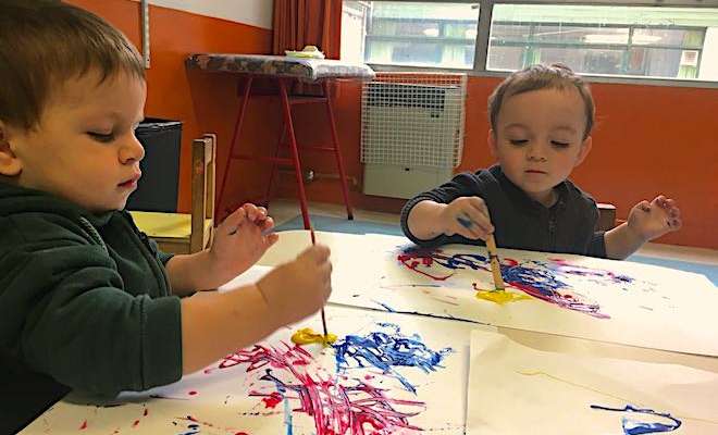 En la sala Ducklings los chicos utilizaron la gráfica libre como forma de expresión