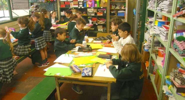 2º B trabajó con formas tridimensionales